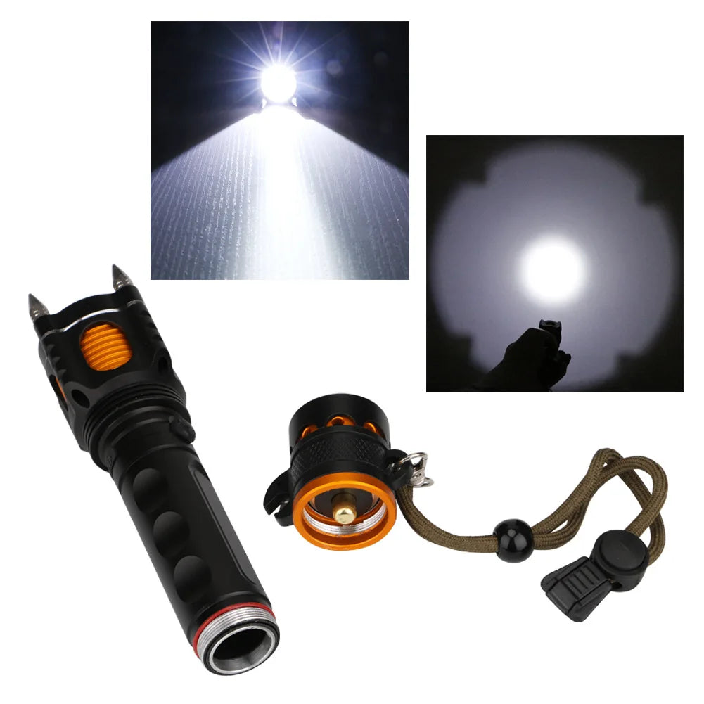 Genuine L2 XML T6LED rechargeable bright flashlight for self-defense, wolf security, home patrol and outdoor use