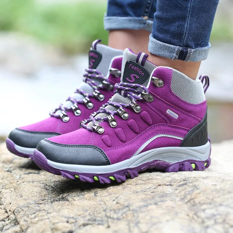 Women Outdoor Hiking Mountain Shoes Camping Climb Footwear Outdoor Walking Trainers Anti-slip Sneakers - WHS50179