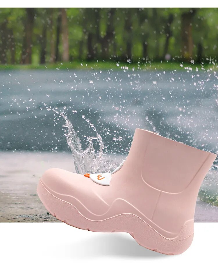 Women's Duck Aqua Shoes Waterproof Rain Boots Candy Color Water Shoes - WRB50129