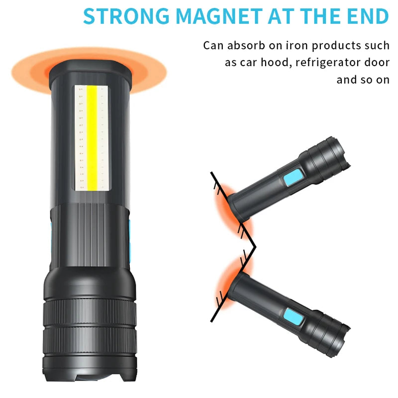 New Ak47 Multifunctional Night Riding Camping Light Rechargeable Cob Multifunctional Bright Flashlight Led Super Bright Outdoor