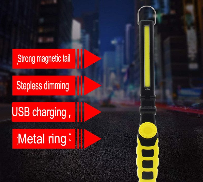 New portable LED rechargeable work light, inspection light, flashlight with strong magnetic removable battery