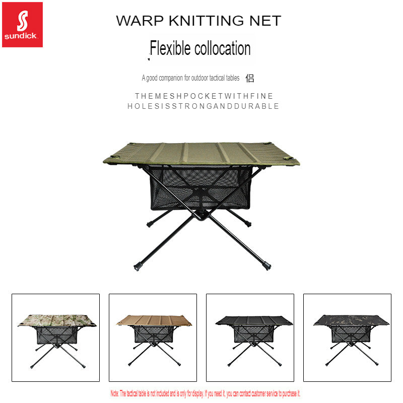 Mountain customer outdoor folding table storage net pocket camping table mesh cloth barbecue picnic light table tactical table accessories