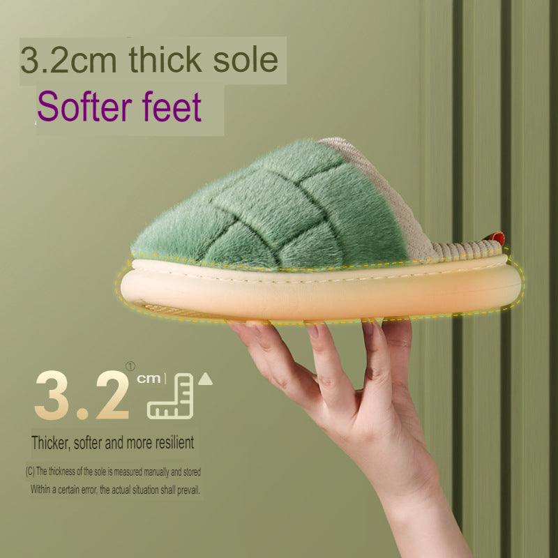 New Plus Velvet Cotton Slippers for Women Winter Indoor Couples Home Cotton Slippers Home Thick-Soled Anti-Slip Wool Slippers