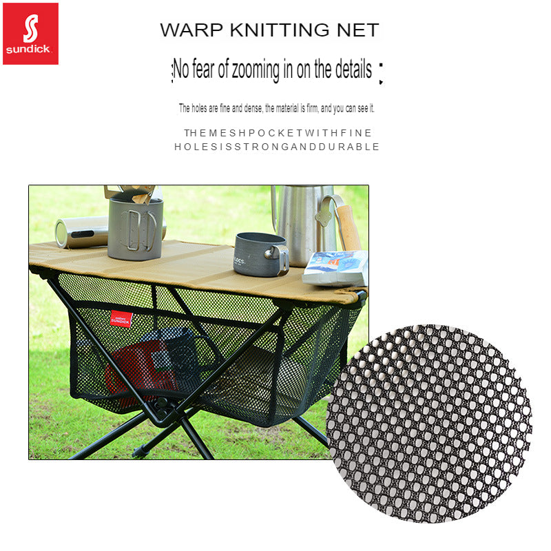 Mountain customer outdoor folding table storage net pocket camping table mesh cloth barbecue picnic light table tactical table accessories