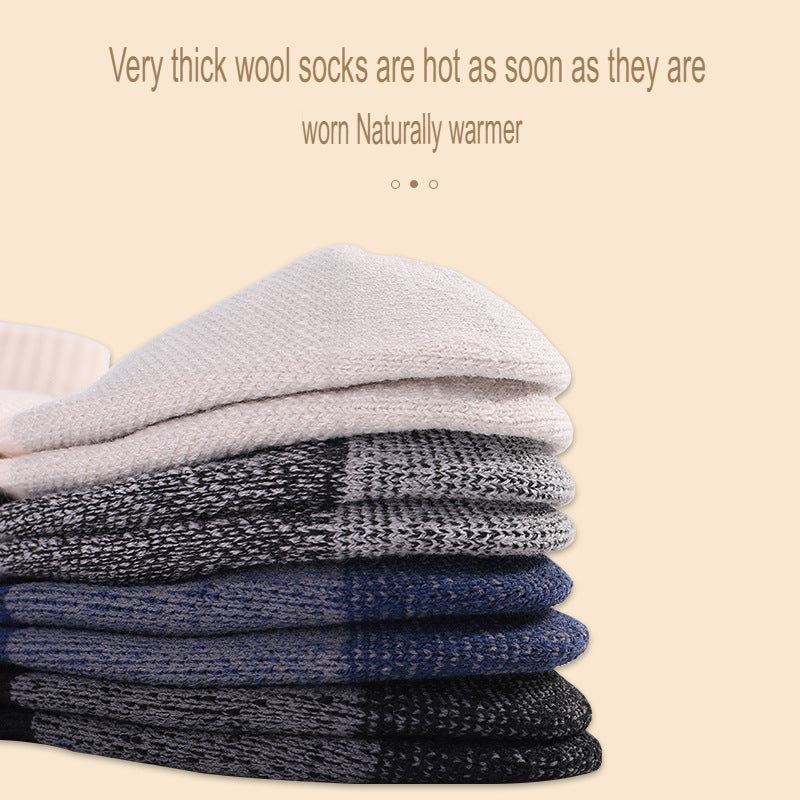 Wool hiking socks for men, thickened and warm outdoor sports socks, cashmere socks for snow