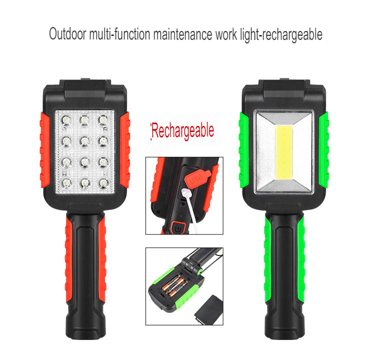 Multifunctional maintenance emergency lighting car inspection light handheld magnet USB charging dual power work light