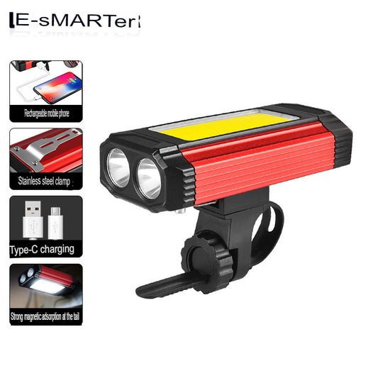 Bicycle Led Work Auto Repair Light Usb Rechargeable Cycling Light Outdoor Multi-Function Cob Bright Flashlight